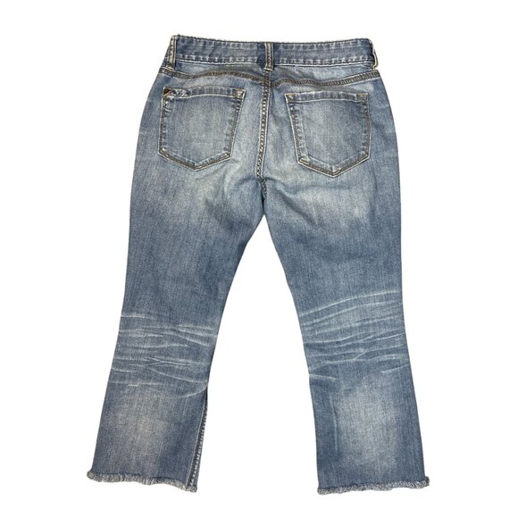 LOFT Raw Hem Curvy Boot Crop Jeans in Medium Wash Size 26/2 - Picture 2 of 6